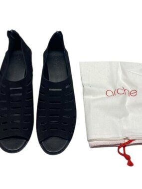 NEW ARCHE Women's Denyli Slip-On Shoes – Black Nubuck Leather